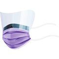 Ironwear Level 3 Blue Disposable Procedural Face Mask with AntiFog Shield and Tie Straps Purple 1509-PR